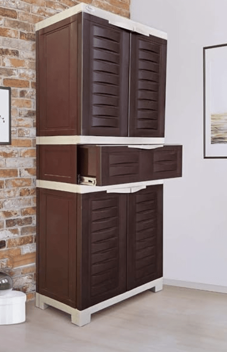 Supreme Fusion-02 MDR Center Drawer Storage Cupboard,Brown&Beige - Image 3